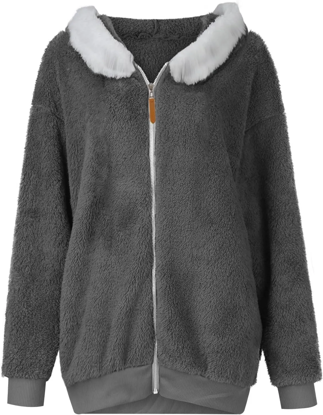 Women's Winter Coats Flannel Jacket Plus Size Hoodies Fleece Lined Jacket Zip Up Fur Cardigan Fleece Jackets for Women