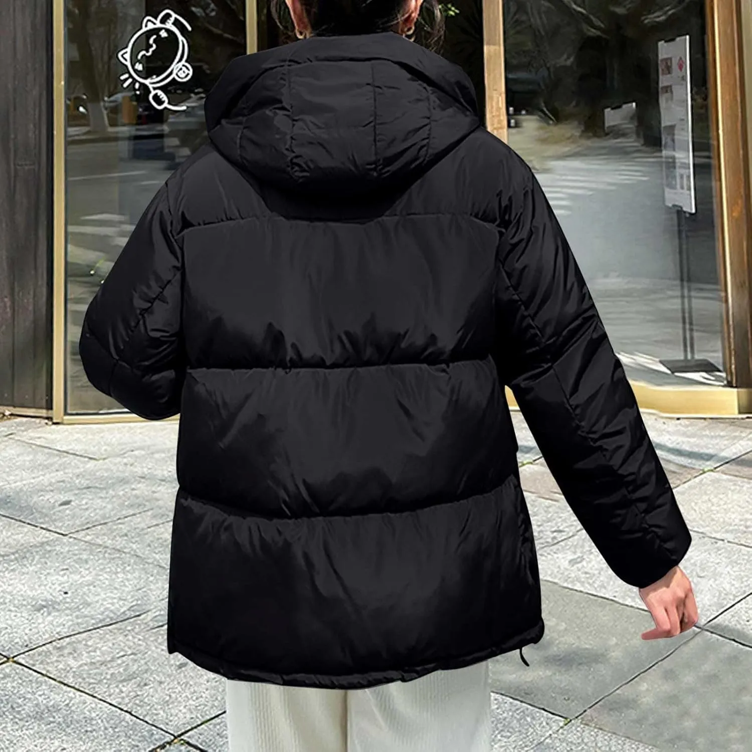 Women's Winter Thickened Padded Warm Down Coat Jacket Quilted Hooded Puffer jacket Oversized 2024 Trendy Parka Outerwear
