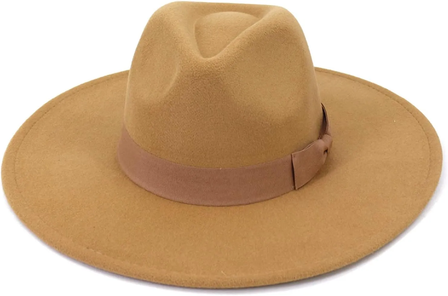 Wool Fedora Hats for Men Women Wide Brim Felt Panama Hat