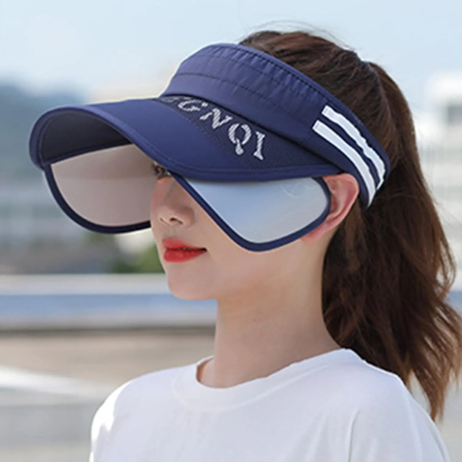 WUTYU Womens Empty Top Hat Outdoor Sports Sun Hat Sun Hat Large Brim Casual Peaked Cap