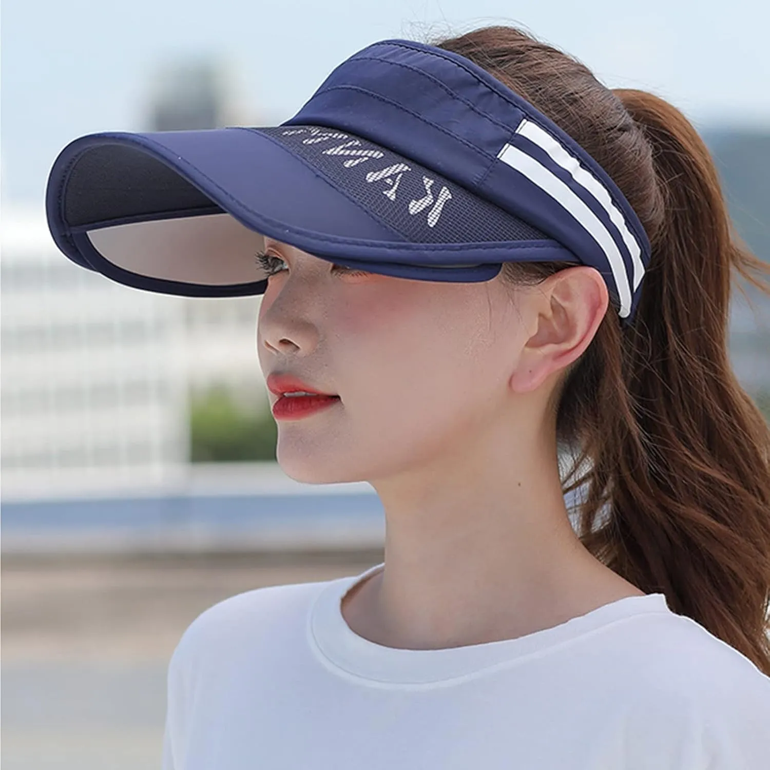 WUTYU Womens Empty Top Hat Outdoor Sports Sun Hat Sun Hat Large Brim Casual Peaked Cap