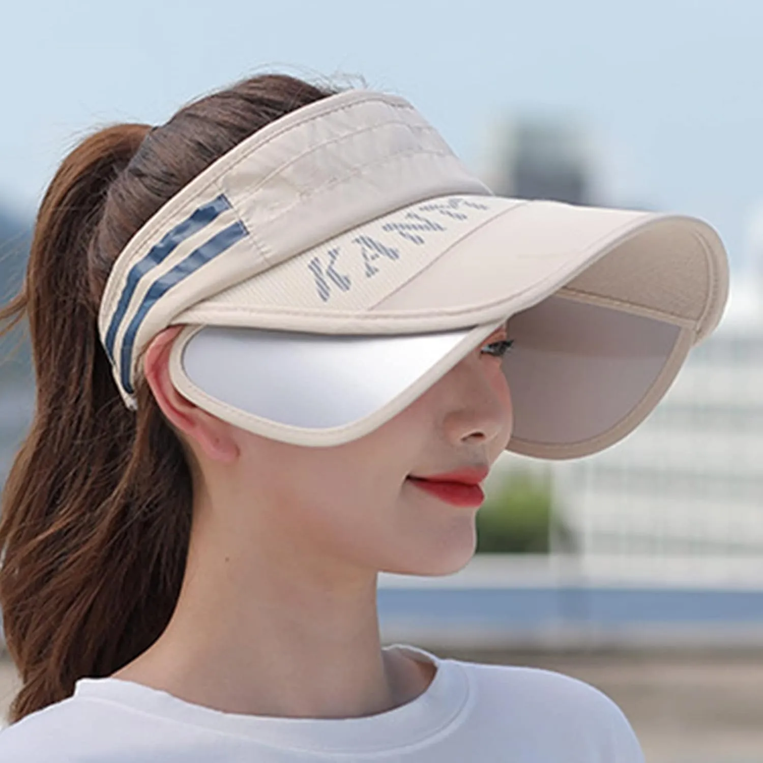WUTYU Womens Empty Top Hat Outdoor Sports Sun Hat Sun Hat Large Brim Casual Peaked Cap