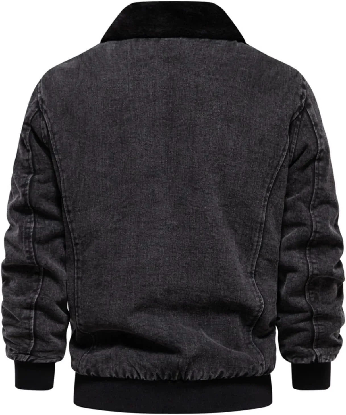 Xiaojmake Men's Corduroy Fleece Cargo Jacket Winter Snap Button Lapel Sherpa Lined Trucker Cowboy Coat with 2 Chest Pockets