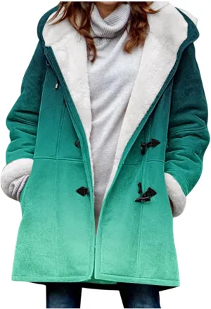 XUETON Women's Warm Winter Coat Full Zip Thick Fleece Lined Plush Hooded Jackets Utility Anorak Safari Coat