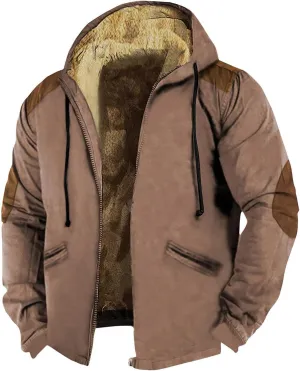 Ymosrh Men's Hooded Work Jacket Lined Fleece Military Cargo Jackets Warm Coat Outerwear Hoodies Work Coats Jacket, M-7XL