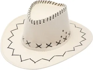 YOLAI Cowboy Cowgir𝐥 Hat for Women Men Western Rodeo Hats Retro Jazz Fedora Rolled Wide Brim Panama Hats