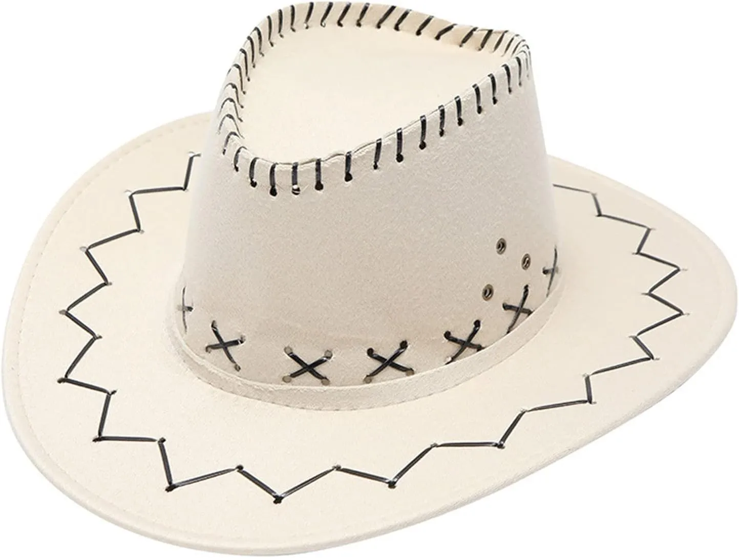 YOLAI Cowboy Cowgir𝐥 Hat for Women Men Western Rodeo Hats Retro Jazz Fedora Rolled Wide Brim Panama Hats