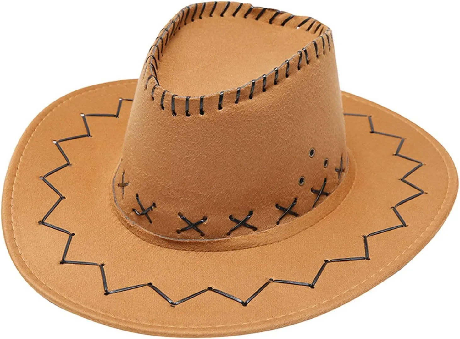 YOLAI Cowboy Cowgir𝐥 Hat for Women Men Western Rodeo Hats Retro Jazz Fedora Rolled Wide Brim Panama Hats