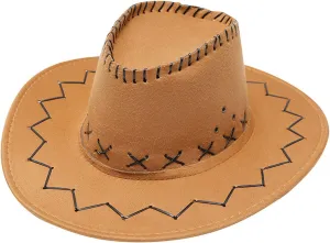 YOLAI Cowboy Cowgir𝐥 Hat for Women Men Western Rodeo Hats Retro Jazz Fedora Rolled Wide Brim Panama Hats
