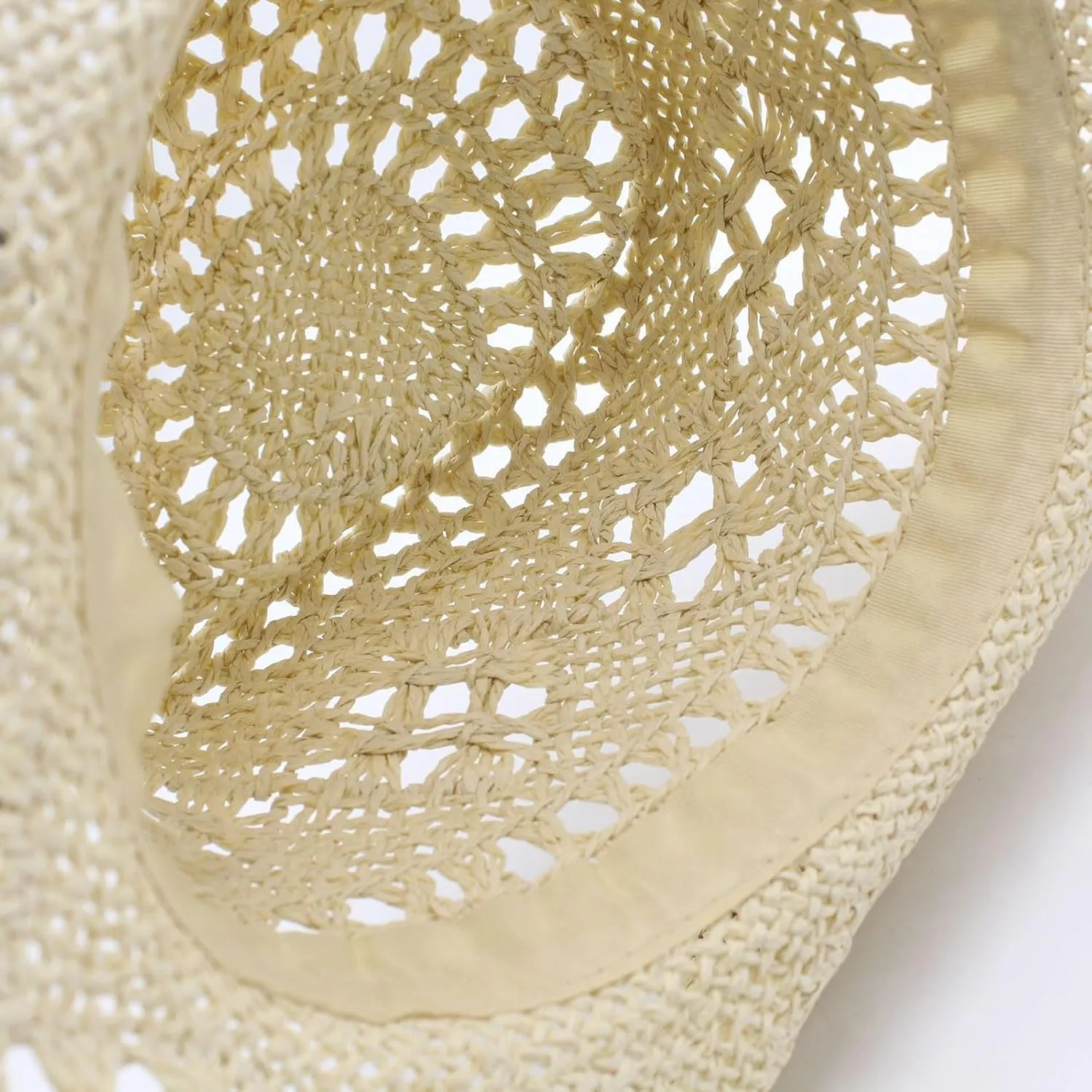 YOLAI Cowboy Stra𝐰 Hat for Mens Cowgir𝐥 Stra𝐰 Hat Breathable Hand Knit Cowboy Hat Roll Up Wide Brim Hat