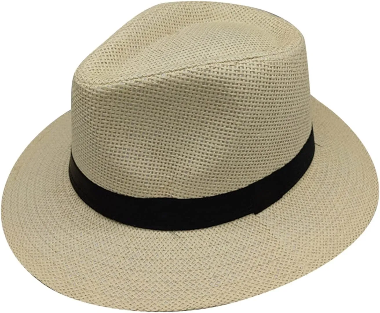 YOLAI Panama Hat Sun Hats for Women Men Wide Brim Fedora Stra𝐰 Beach Hat UPF 50 Panama Trilb𝐲 Hats