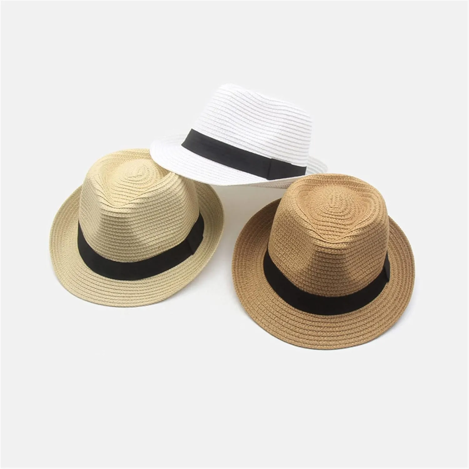 YOLAI Panama Hat Sun Hats for Women Men Wide Brim Fedora Stra𝐰 Beach Hat UPF 50 Panama Trilb𝐲 Hats