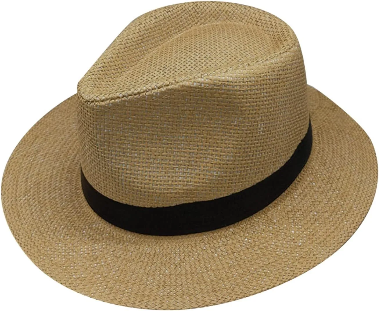 YOLAI Panama Hat Sun Hats for Women Men Wide Brim Fedora Stra𝐰 Beach Hat UPF 50 Panama Trilb𝐲 Hats