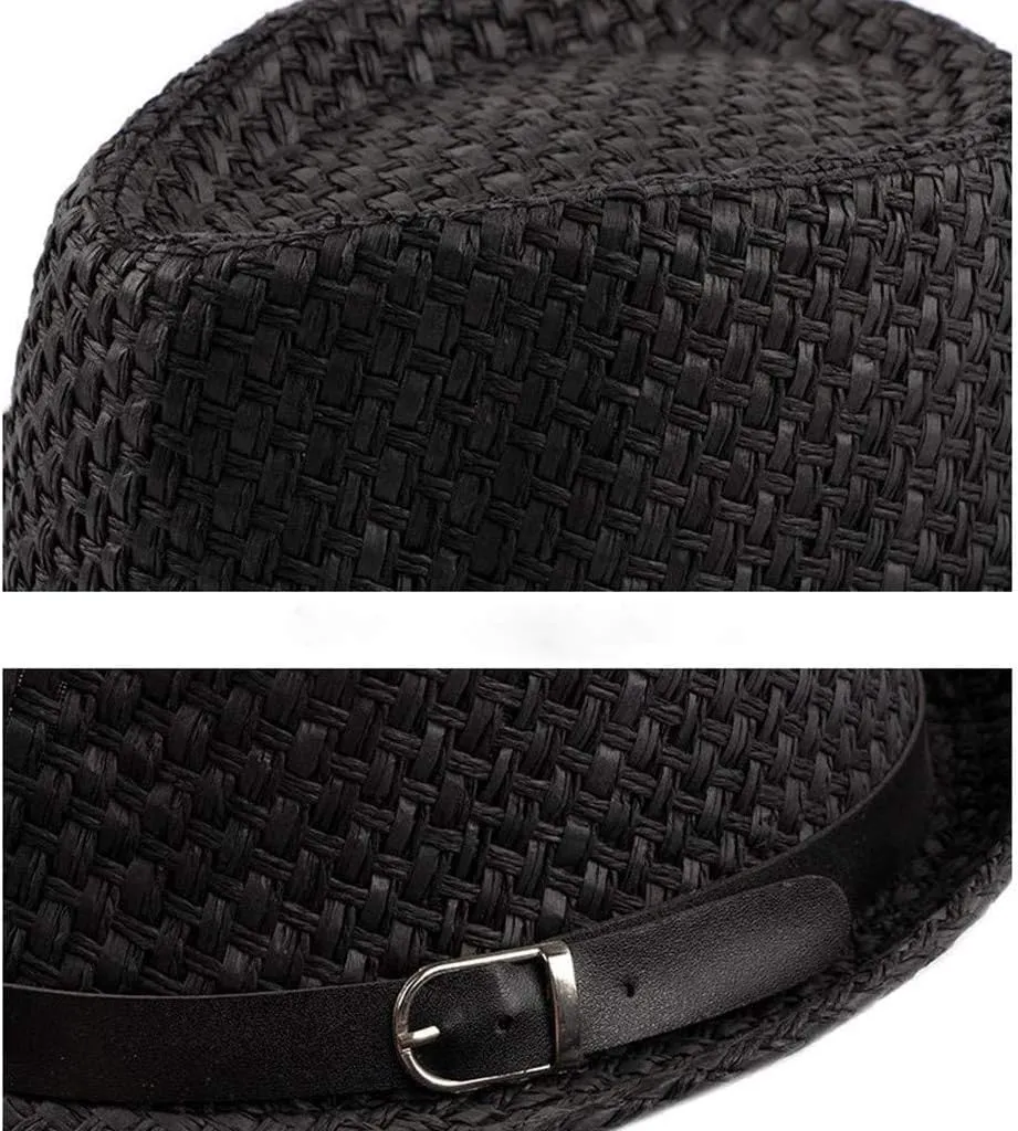 YOLAI Stra𝐰 Fedora Hat for Men Panama Trilb𝐲 Hat Short Brim Summer Sun Hat Casual Jazz Cap Panama Hat
