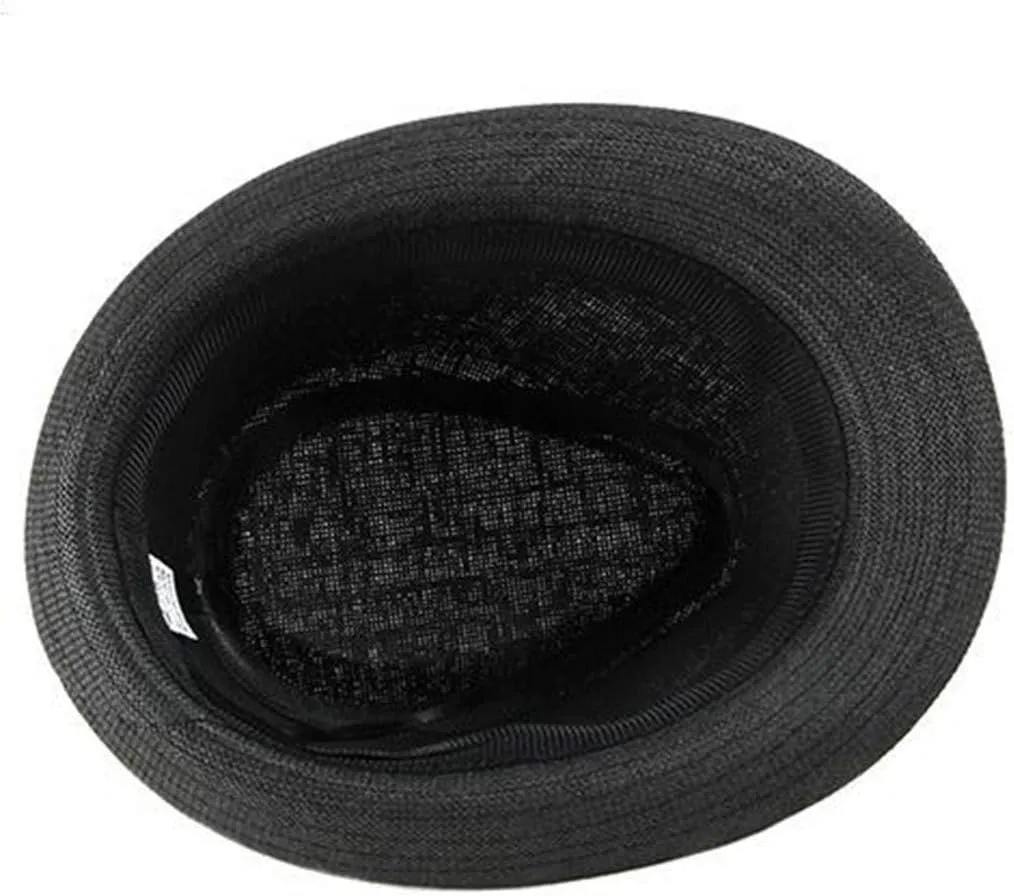 YOLAI Stra𝐰 Fedora Hat for Men Panama Trilb𝐲 Hat Short Brim Summer Sun Hat Casual Jazz Cap Panama Hat