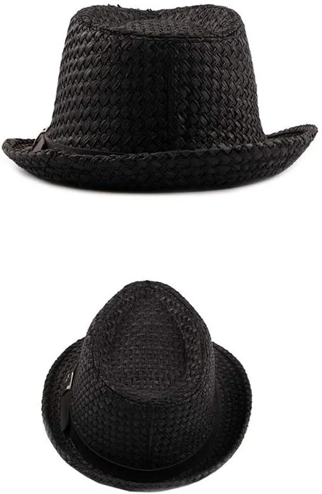 YOLAI Stra𝐰 Fedora Hat for Men Panama Trilb𝐲 Hat Short Brim Summer Sun Hat Casual Jazz Cap Panama Hat