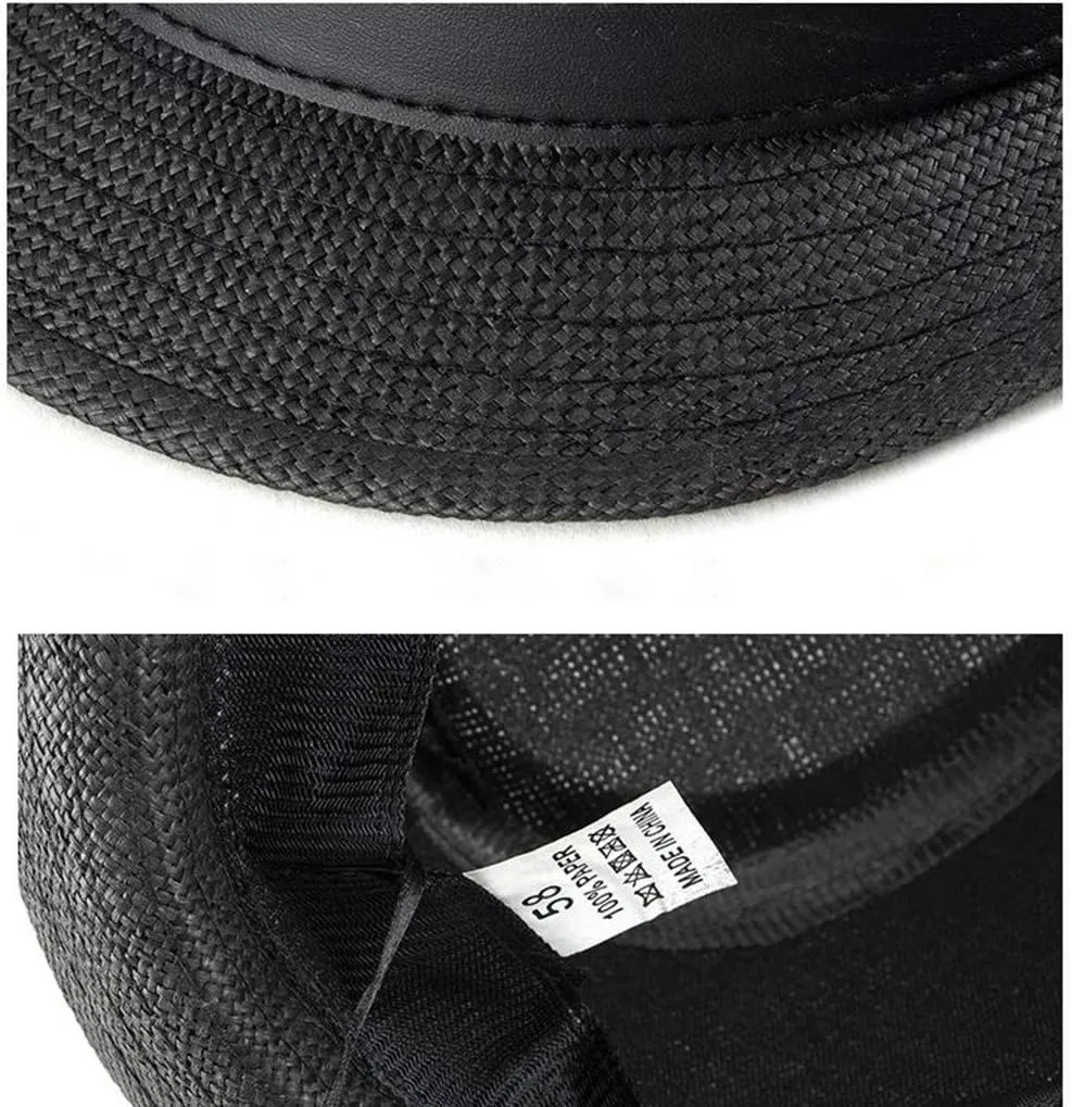 YOLAI Stra𝐰 Fedora Hat for Men Panama Trilb𝐲 Hat Short Brim Summer Sun Hat Casual Jazz Cap Panama Hat