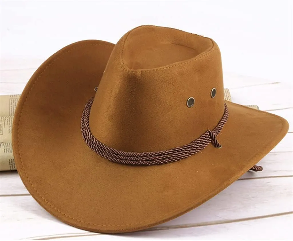 YOLAI Western Cowboy Hat for Women Men Small Short Wide Brim Beach Cowgir𝐥S Cattleman Cowboys Hats