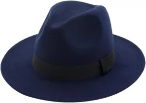 YOLAI Wide Brim Fedora Hat for Women Man Classic Suede Panama Hat with Band Western Outdoor Hat