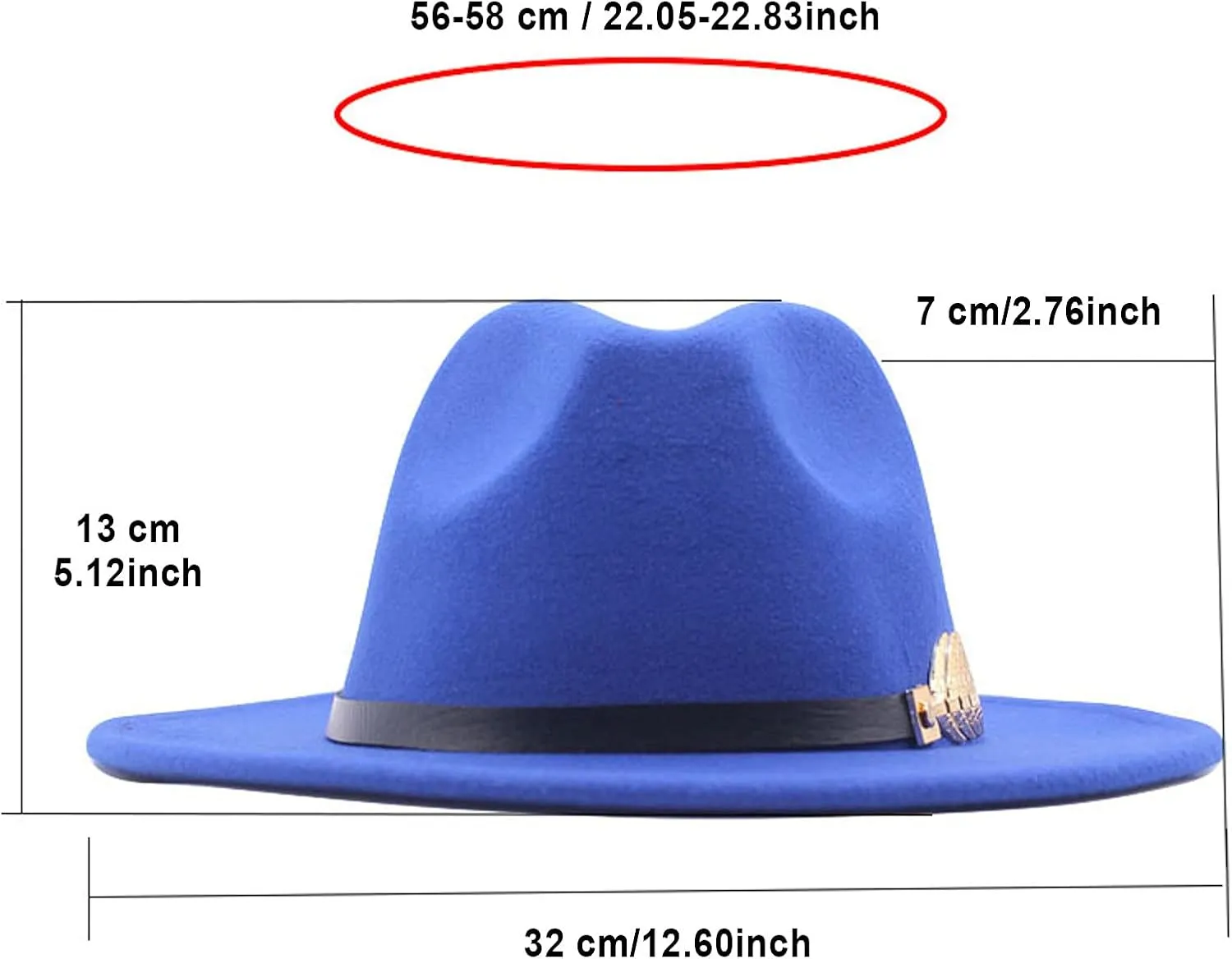 YOLAI Wide Brim Fedora Hats for Women and Men Classic Fel𝐭 Panama Hat Men'S Two Tone Dress Hat with Belt Buckle