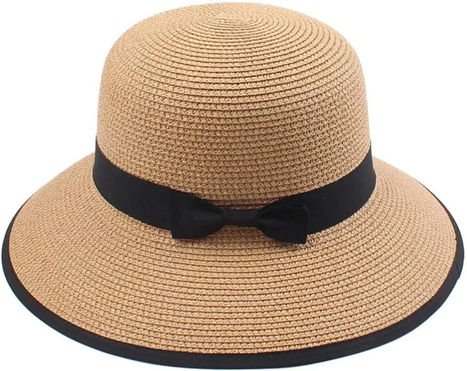 YOLAI Women's Sun Beach/Hat Foldable Floppy Hats Summer Sun Protective Wide Brim Cap for Travel Beach