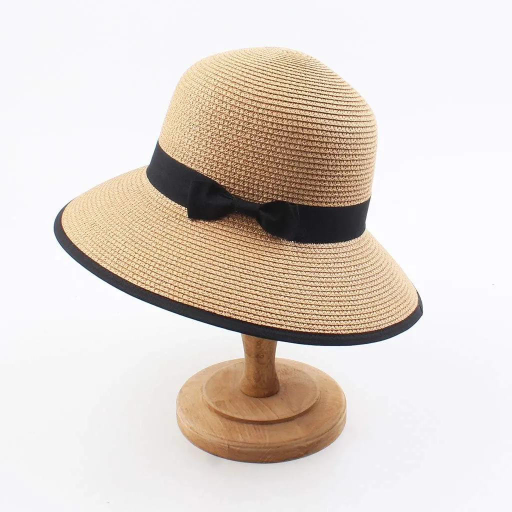 YOLAI Women's Sun Beach/Hat Foldable Floppy Hats Summer Sun Protective Wide Brim Cap for Travel Beach