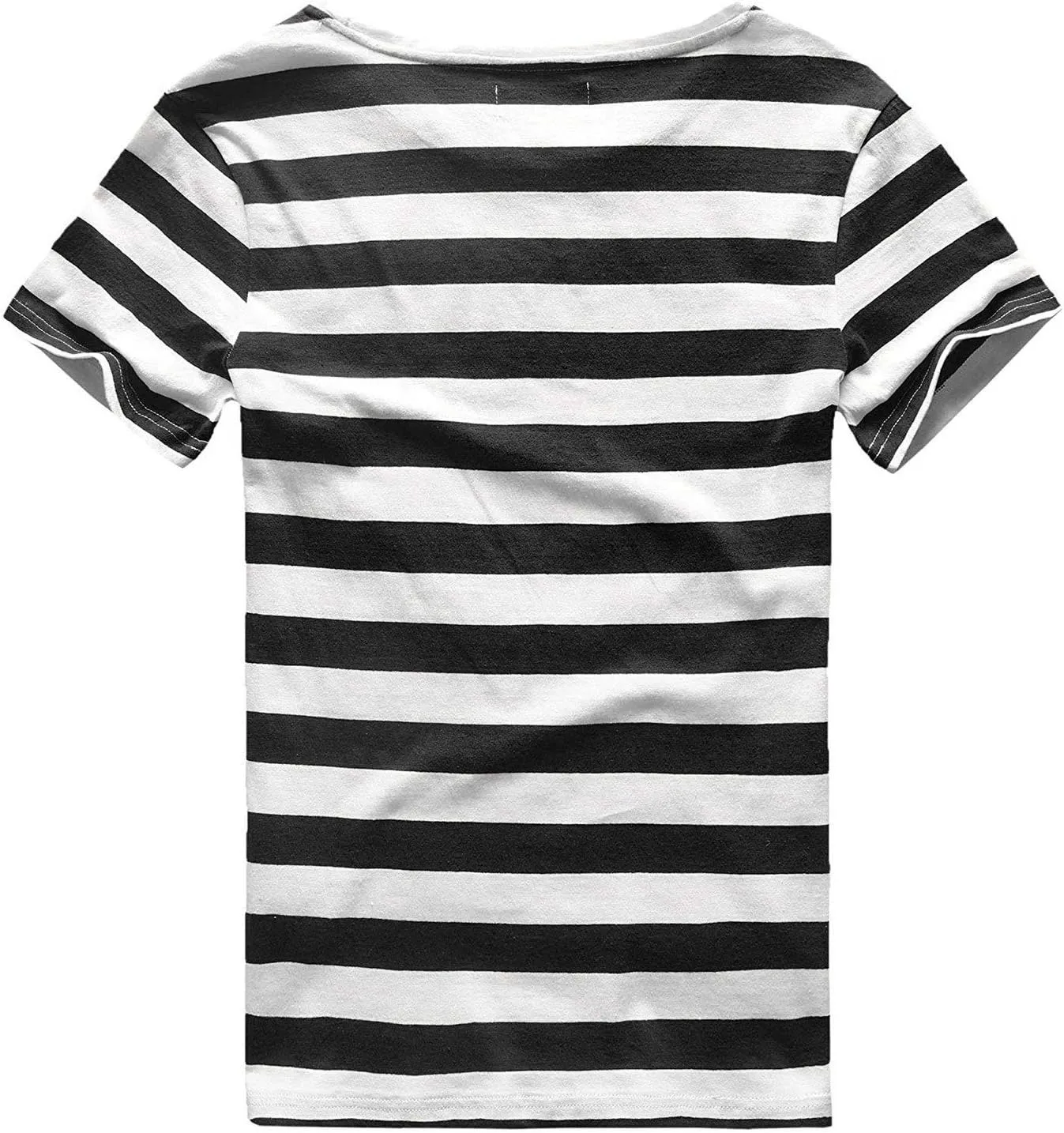 Zecmos Mens Stripes T-Shirts Casual Slim Fit Tshirts Striped Tees Top