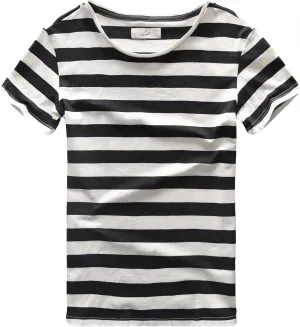 Zecmos Mens Stripes T-Shirts Casual Slim Fit Tshirts Striped Tees Top