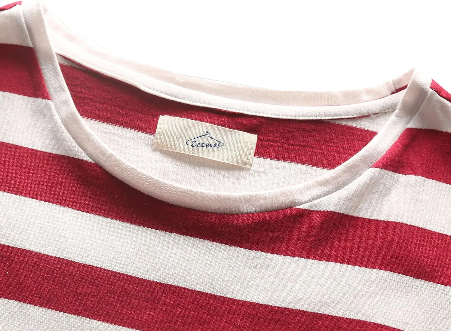 Zecmos Mens Stripes T-Shirts Casual Slim Fit Tshirts Striped Tees Top