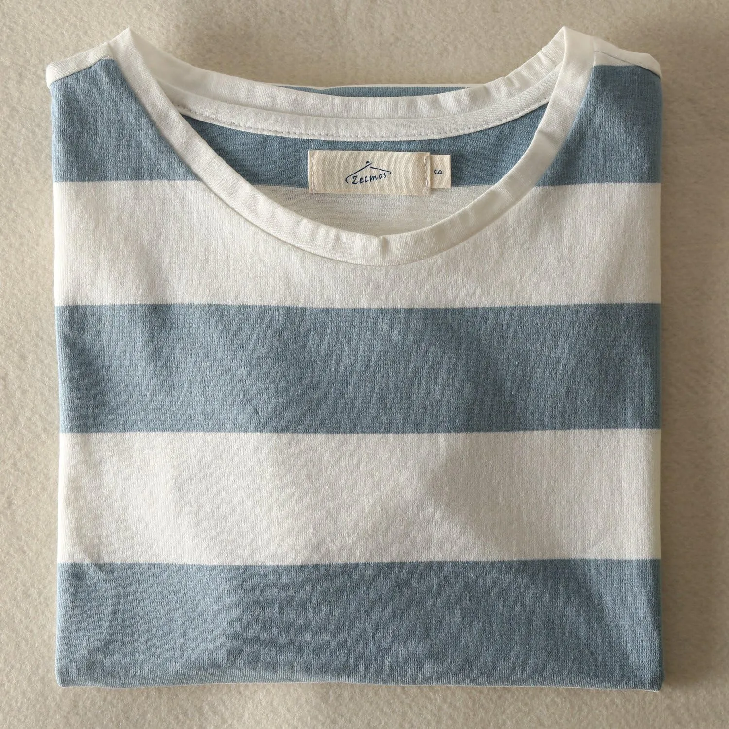Zecmos Mens Stripes T-Shirts Casual Slim Fit Tshirts Striped Tees Top