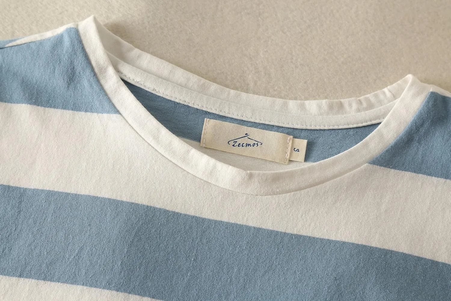 Zecmos Mens Stripes T-Shirts Casual Slim Fit Tshirts Striped Tees Top