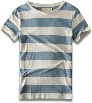 Zecmos Mens Stripes T-Shirts Casual Slim Fit Tshirts Striped Tees Top