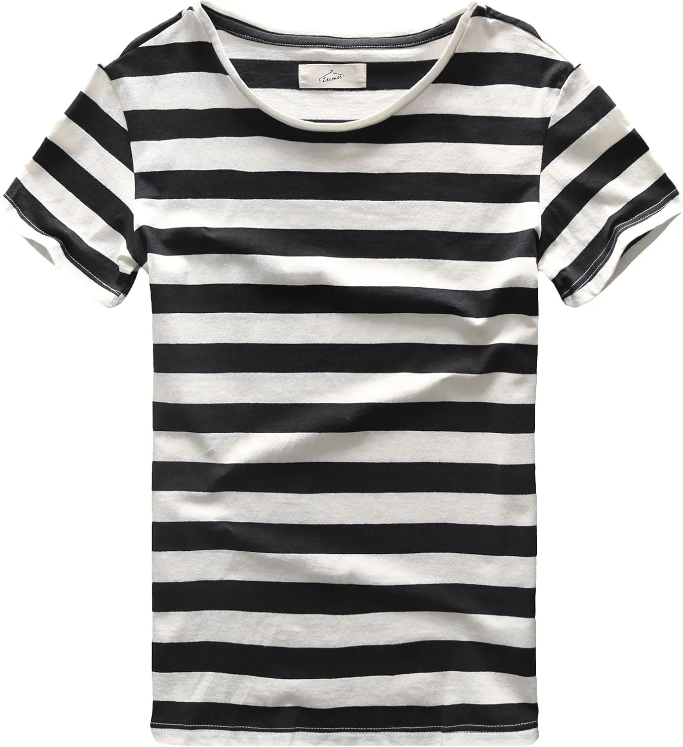 Zecmos Mens Stripes T-Shirts Casual Slim Fit Tshirts Striped Tees Top