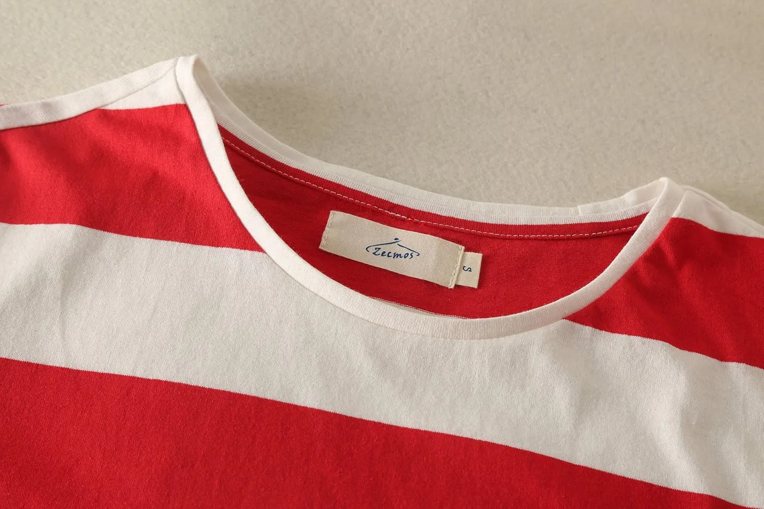 Zecmos Mens Stripes T-Shirts Casual Slim Fit Tshirts Striped Tees Top