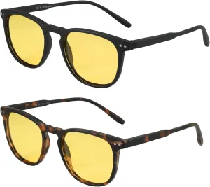 ZENOTTIC Polarized Sunglasses for Women Men: Retro Shades Round | Square Frame UV Protection 2 Pack