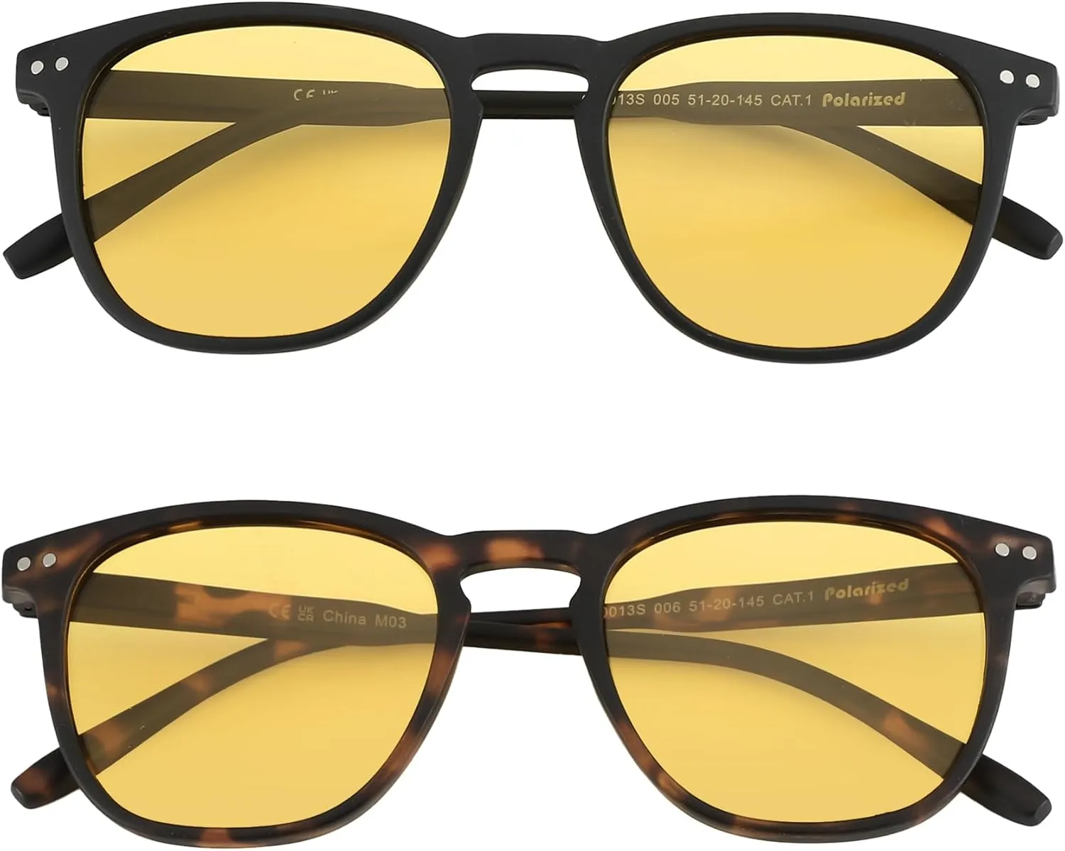ZENOTTIC Polarized Sunglasses for Women Men: Retro Shades Round | Square Frame UV Protection 2 Pack