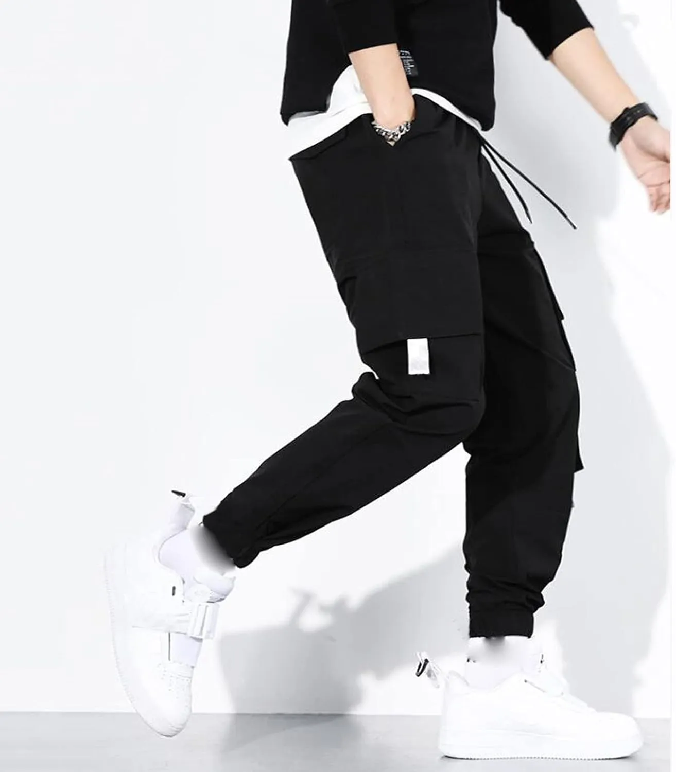 ZYXTIM Men's Relaxed Fit Straight Leg Outdoor Hiking Cargo Pants Multi-Pocket Solid Combat Tactical Hunting Work Scrub Pants