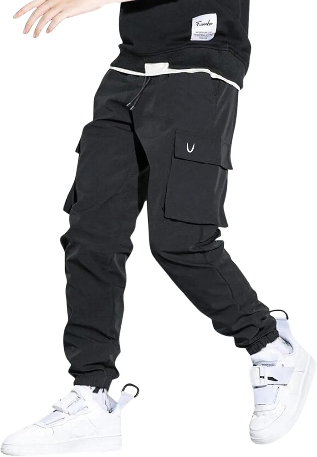 ZYXTIM Men's Relaxed Fit Straight Leg Outdoor Hiking Cargo Pants Multi-Pocket Solid Combat Tactical Hunting Work Scrub Pants