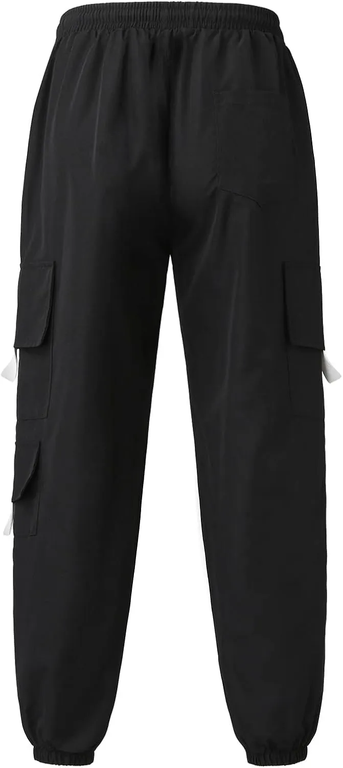 ZYXTIM Men's Relaxed Fit Straight Leg Outdoor Hiking Cargo Pants Multi-Pocket Solid Combat Tactical Hunting Work Scrub Pants