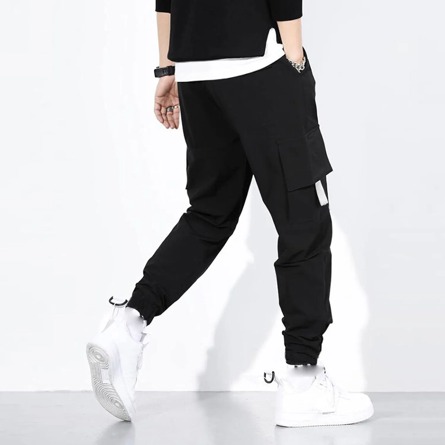 ZYXTIM Men's Relaxed Fit Straight Leg Outdoor Hiking Cargo Pants Multi-Pocket Solid Combat Tactical Hunting Work Scrub Pants